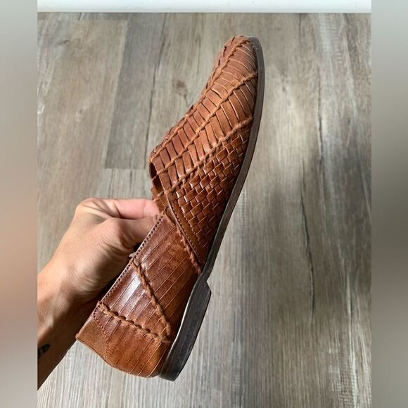 VTG LL Bean Huaraches Woven Slip On Sandal Mary Jane Shoes Leather Brown 6 6.5 - Picture 4 of 15